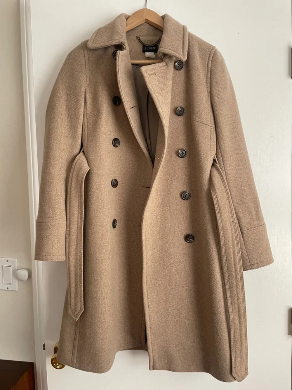 J. Crew Double-Breasted Wool Pea Coat in Camel - Picture 3 of 6